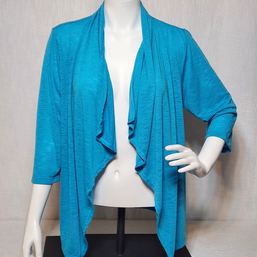 Christopher & Banks Cardigan BLUE Open Front Lightweight XL